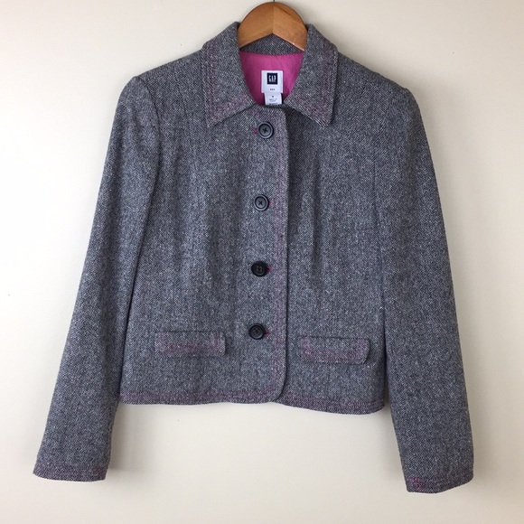 GAP Gray Pink Blazer Jacket - Picture 6 of 8